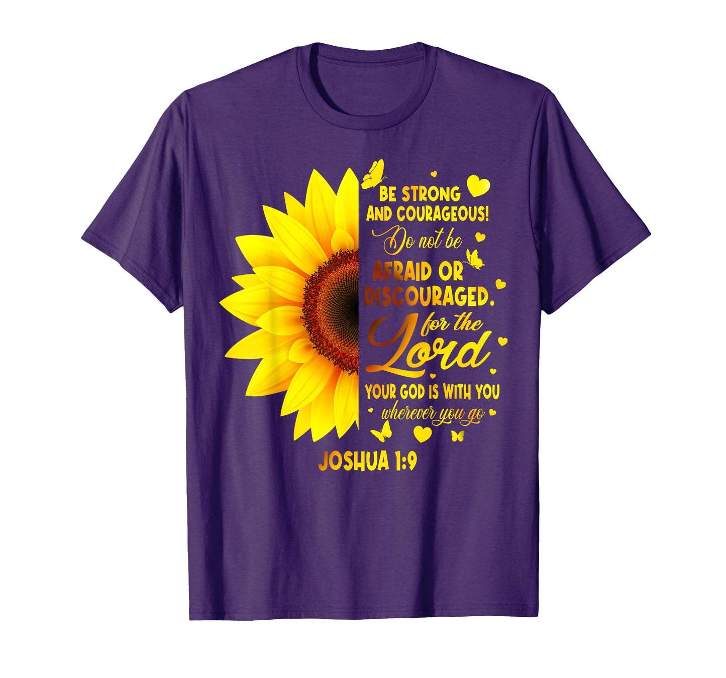 Jesus Sunflower Joshua Bible Verse Christian Women T-Shirt