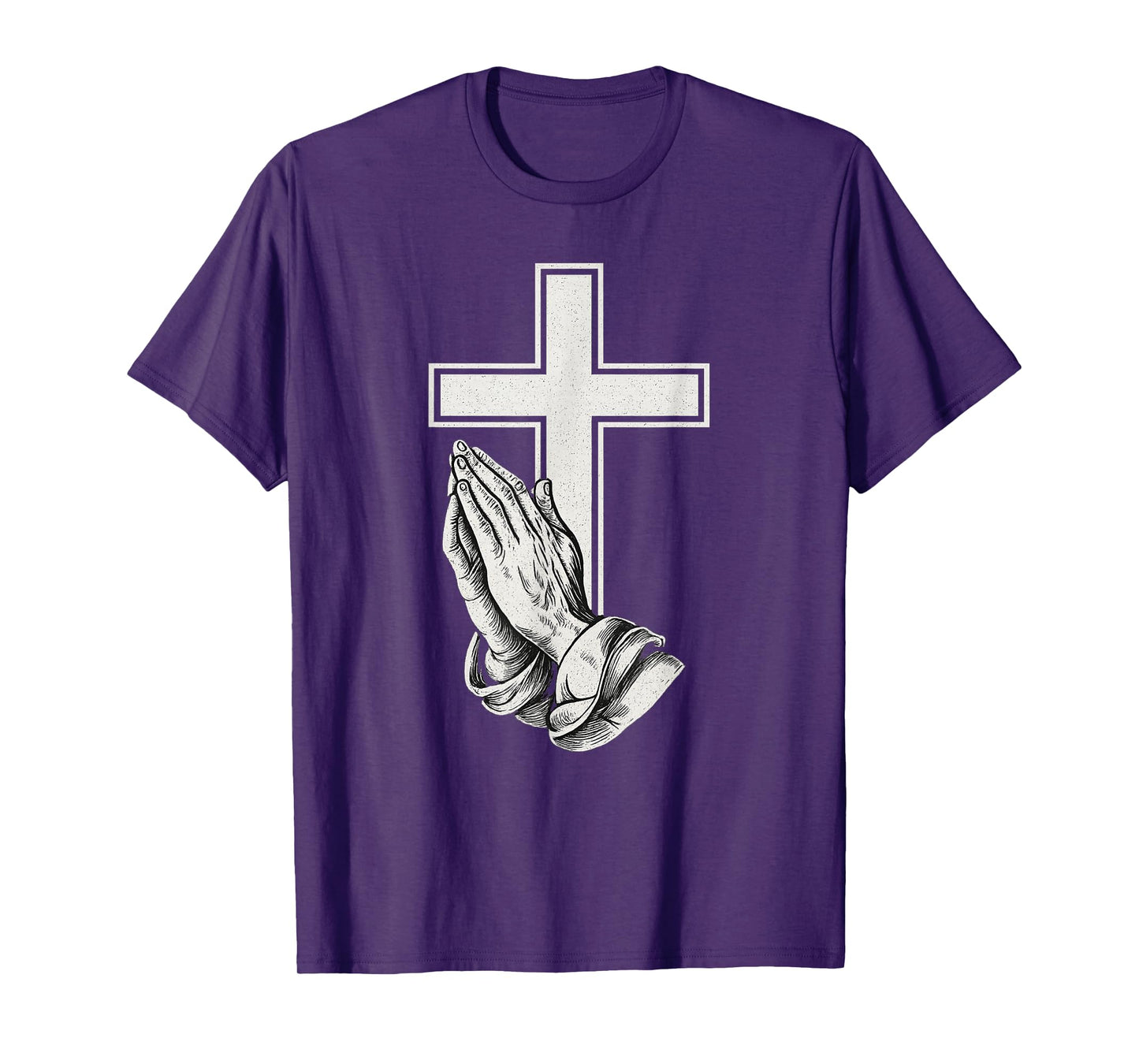 Cross with Praying Hands Christian T-Shirt T-Shirt