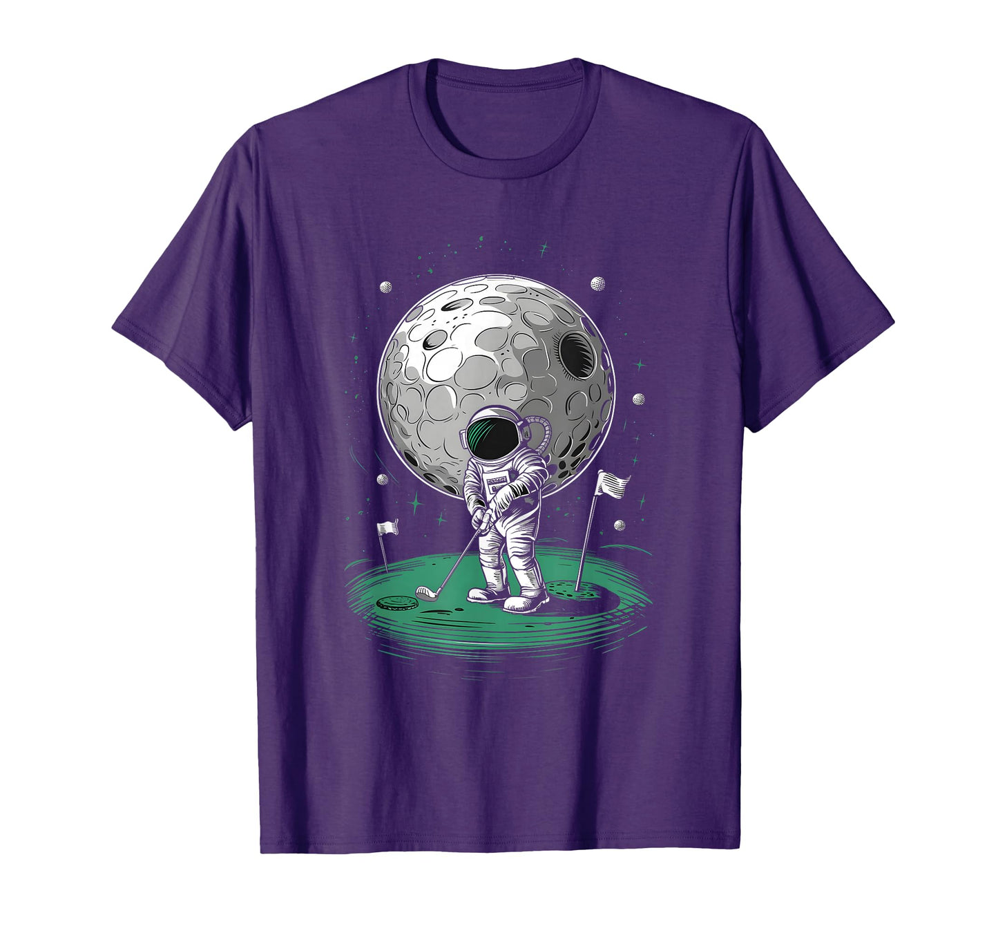 Astronaut Golfing On Moon Funny Golf T-Shirt