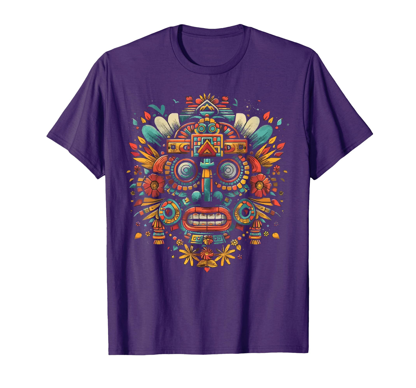 Aztec God Aztec Culture Mayan Indigenous Tlaloc Statue T-Shirt