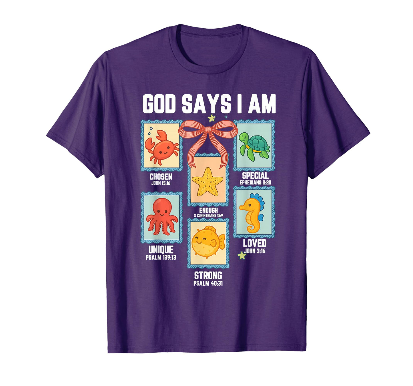 God Says I Am Sea Animals Ocean Kids Toddler Christian Funny T-Shirt