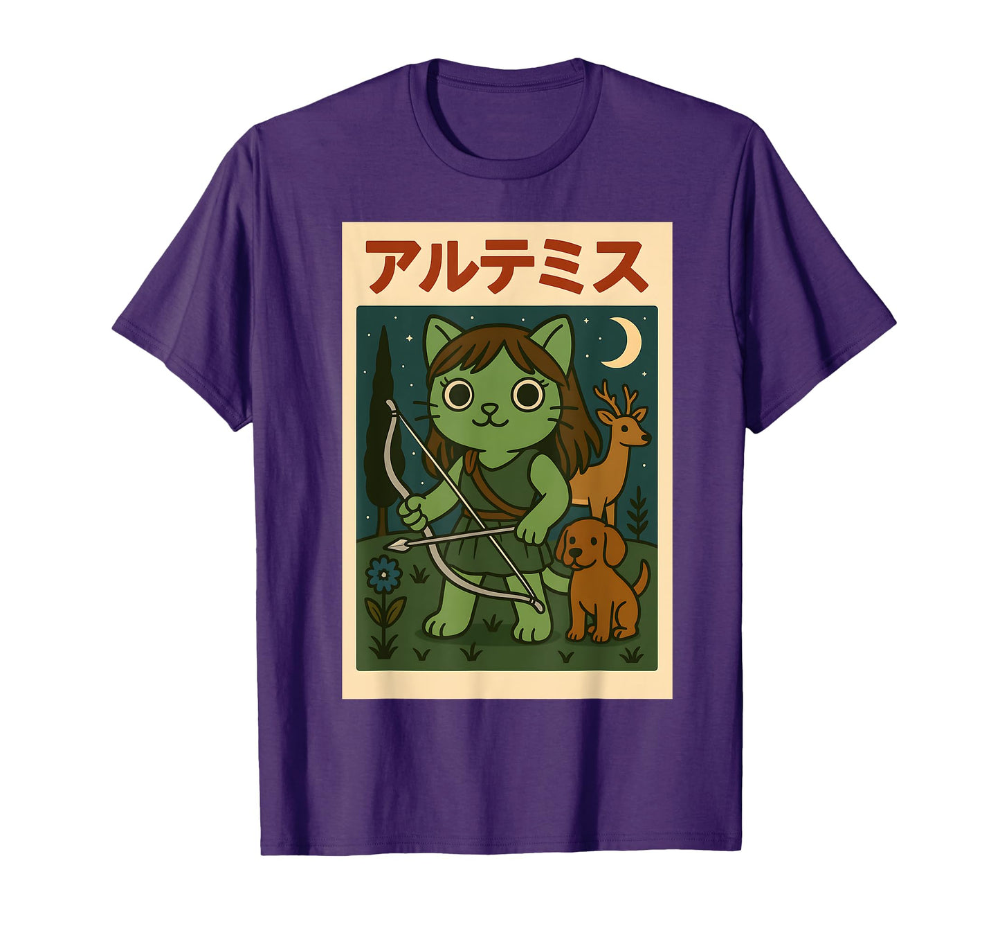 Kawaii Artemis Cat Goddess - Greek/Roman Mythology Anime T-Shirt