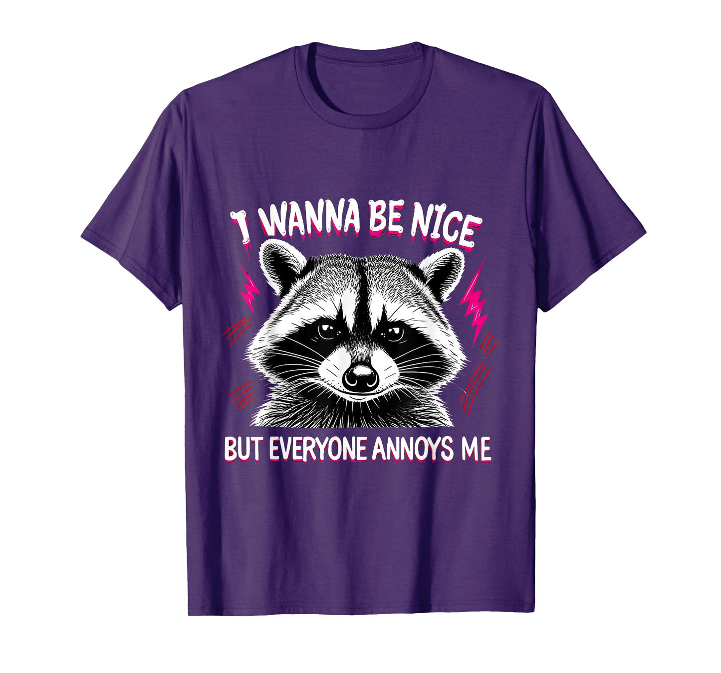 Funny Raccoon Grumpy Humor Sass Mood Aesthetic Animal T-Shirt