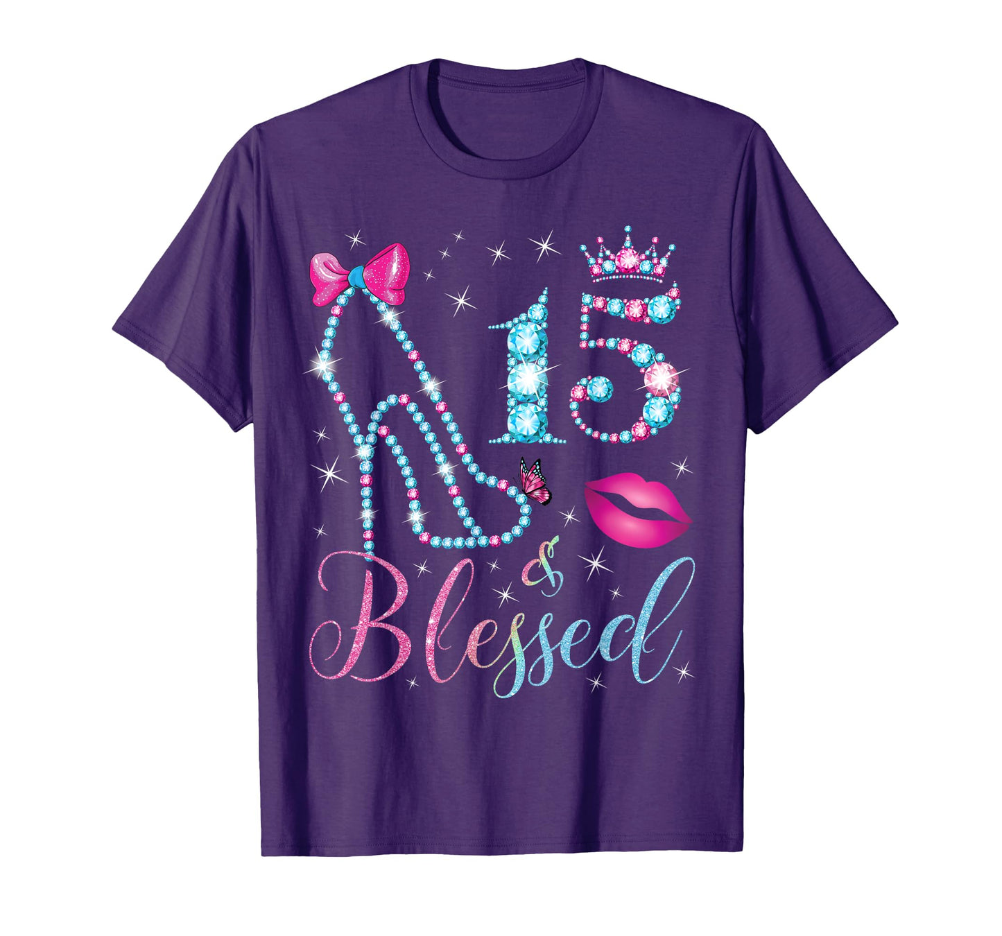 15 & Blessed 15th Birthday Party 15 Years Old Girl Queen T-Shirt