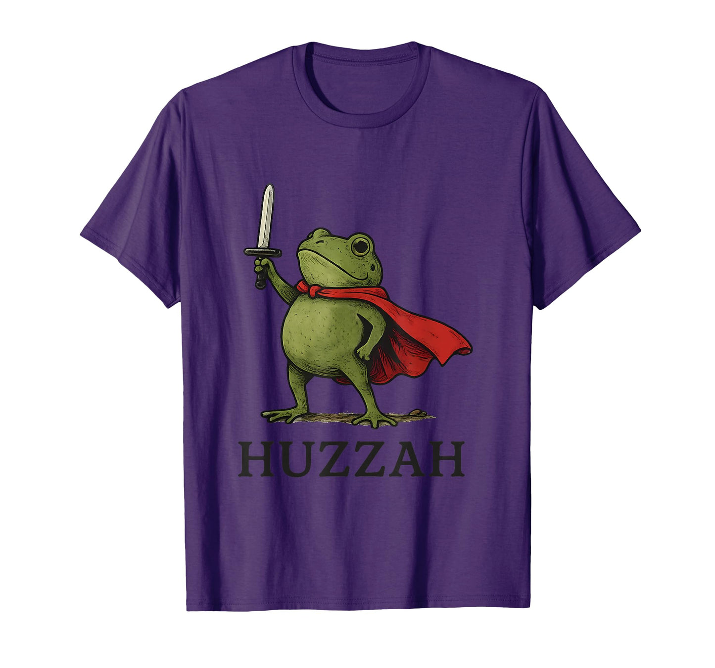 Huzzah Frog Knight Funny Sword Meme Quote T-Shirt