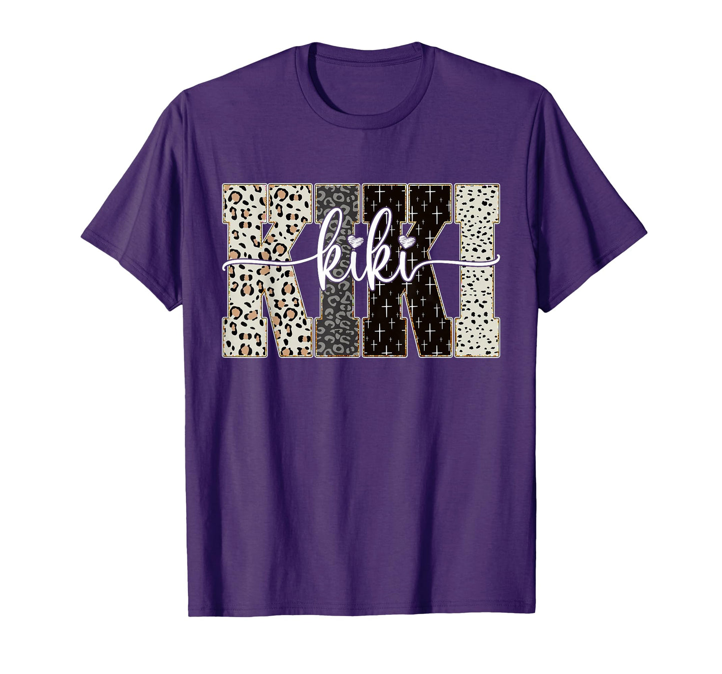 Kiki Bible Leopard Cross Faith and Love Christian Kiki Women T-Shirt