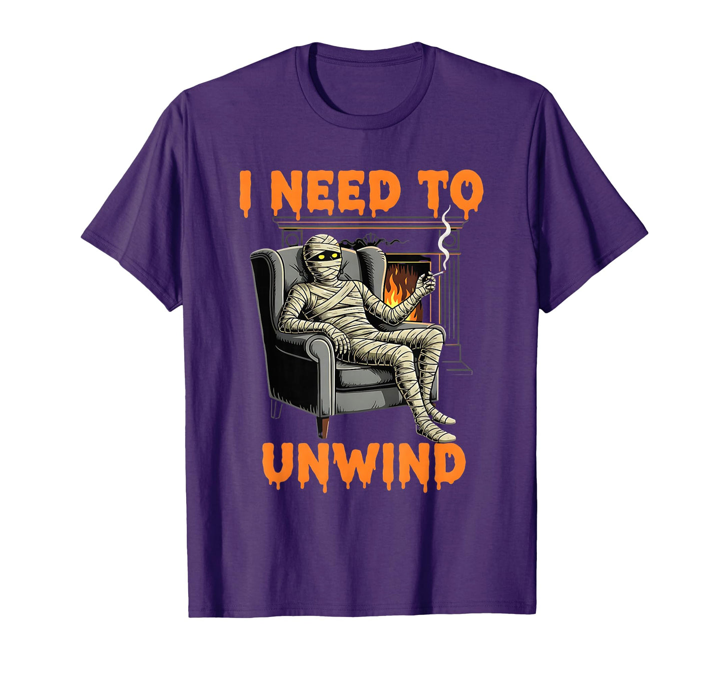 Funny Mummy Smoking Cigarette I Need to Unwind Costume Pun T-Shirt