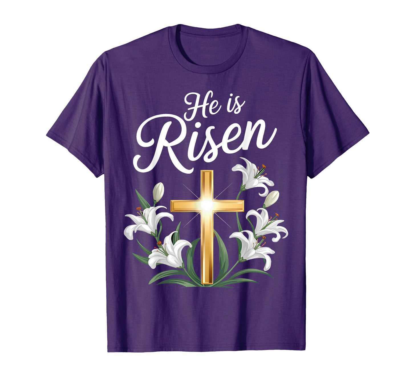He Is Risen Christian Easter Cross T-Shirt