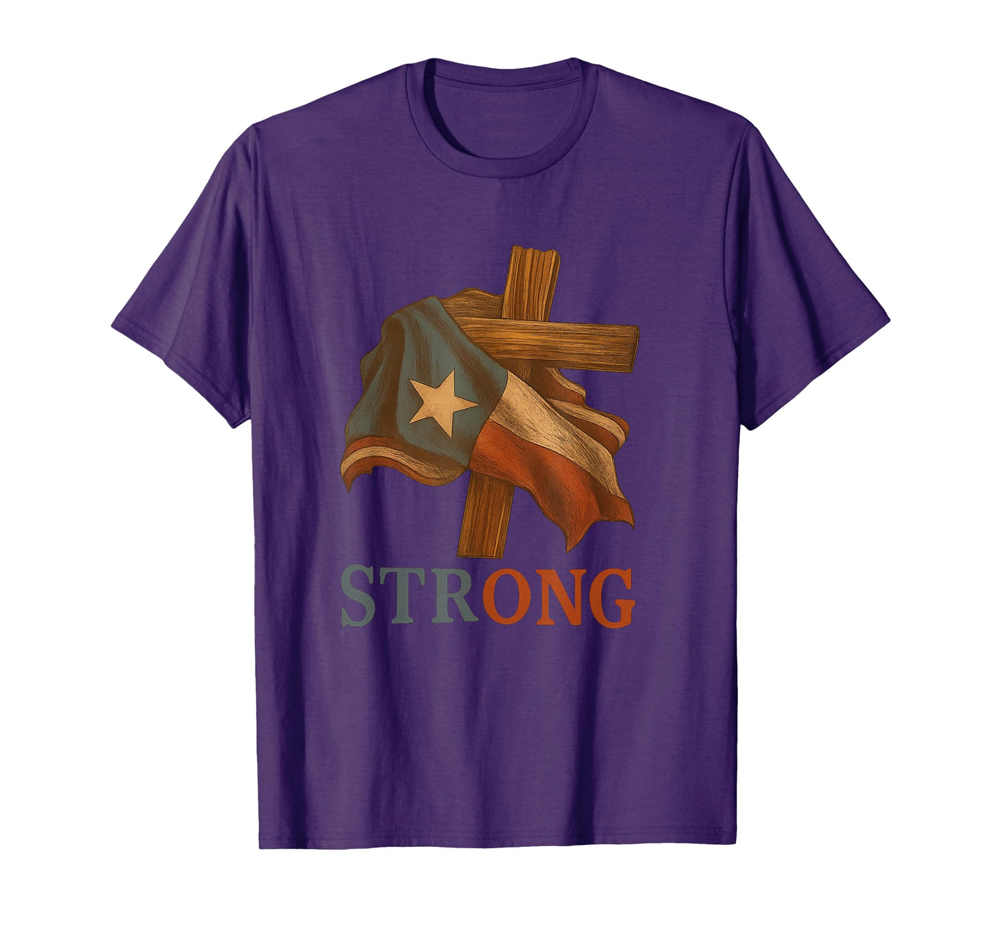 Strong Texas flag cross christian texas pride 2025 Tee T-Shirt