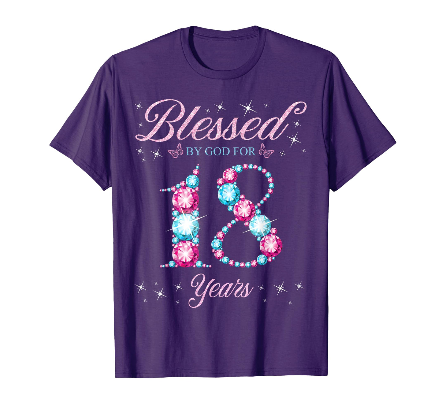 Blessed By God For 18 Years Old 18th Birthday Woman Queen T-Shirt