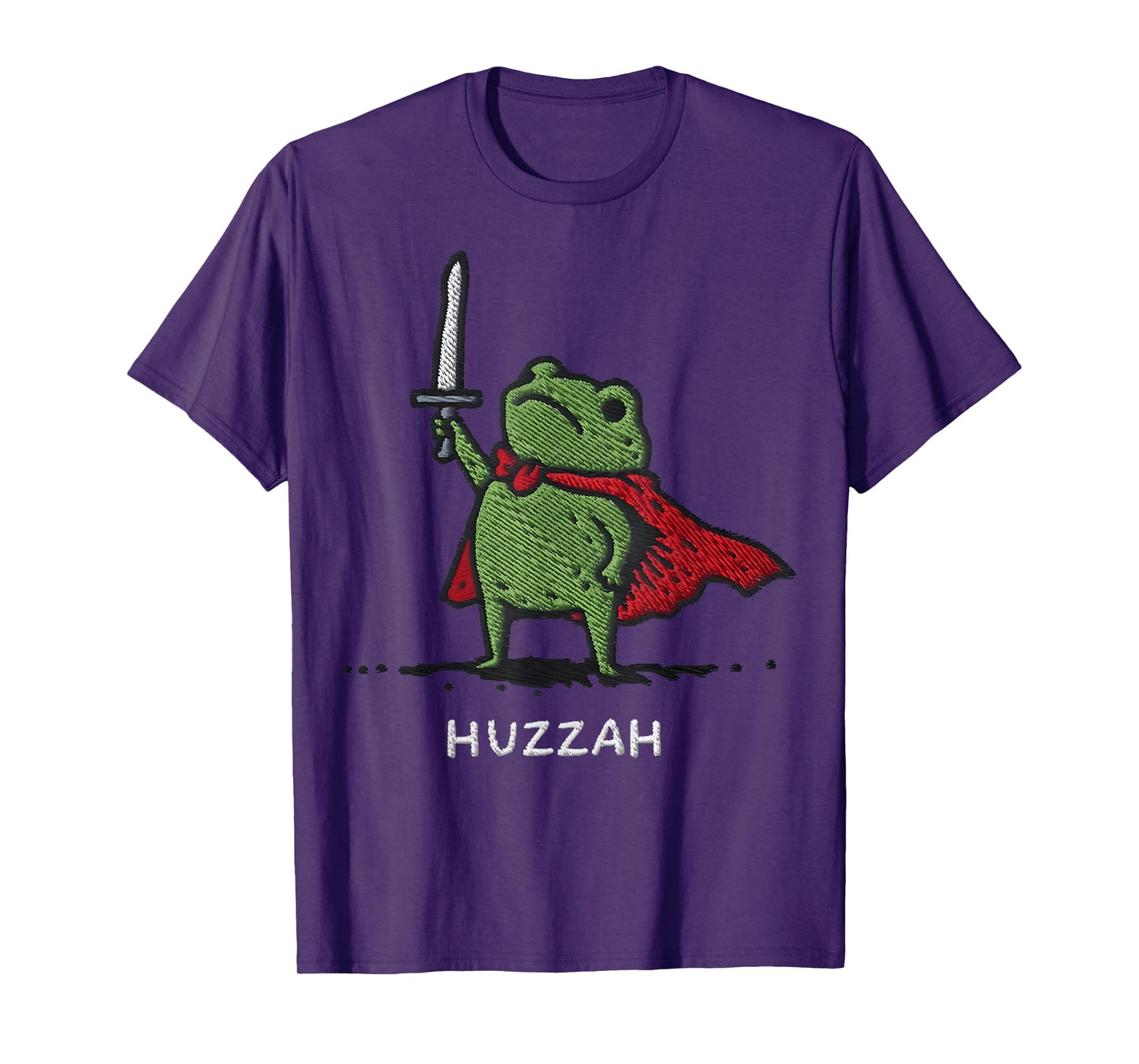 Huzzah Frog Knight Funny Sword Meme Quote Funny T-Shirt