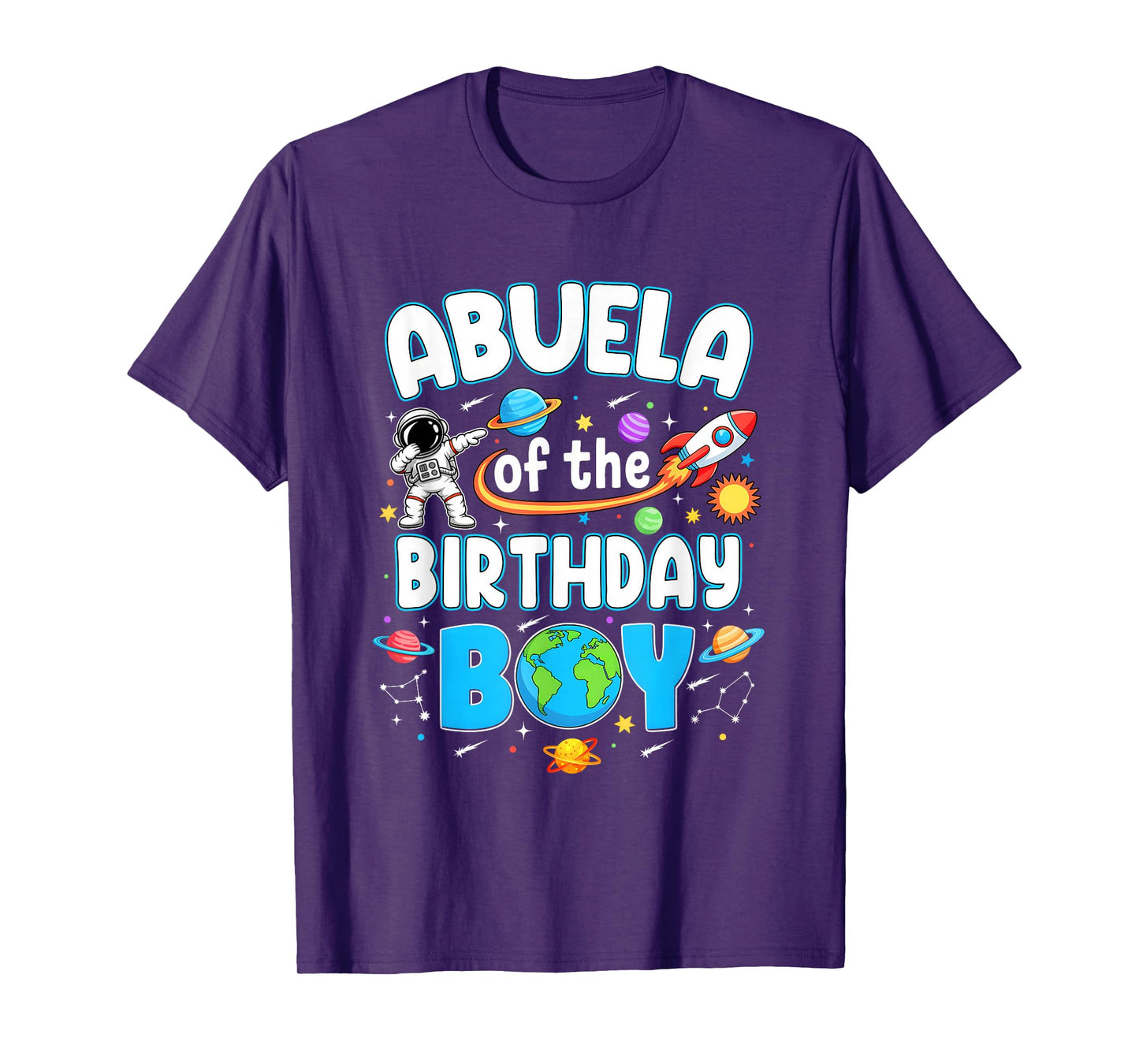 Abuela Of The Birthday Boy Astronaut Family Space Planets T-Shirt