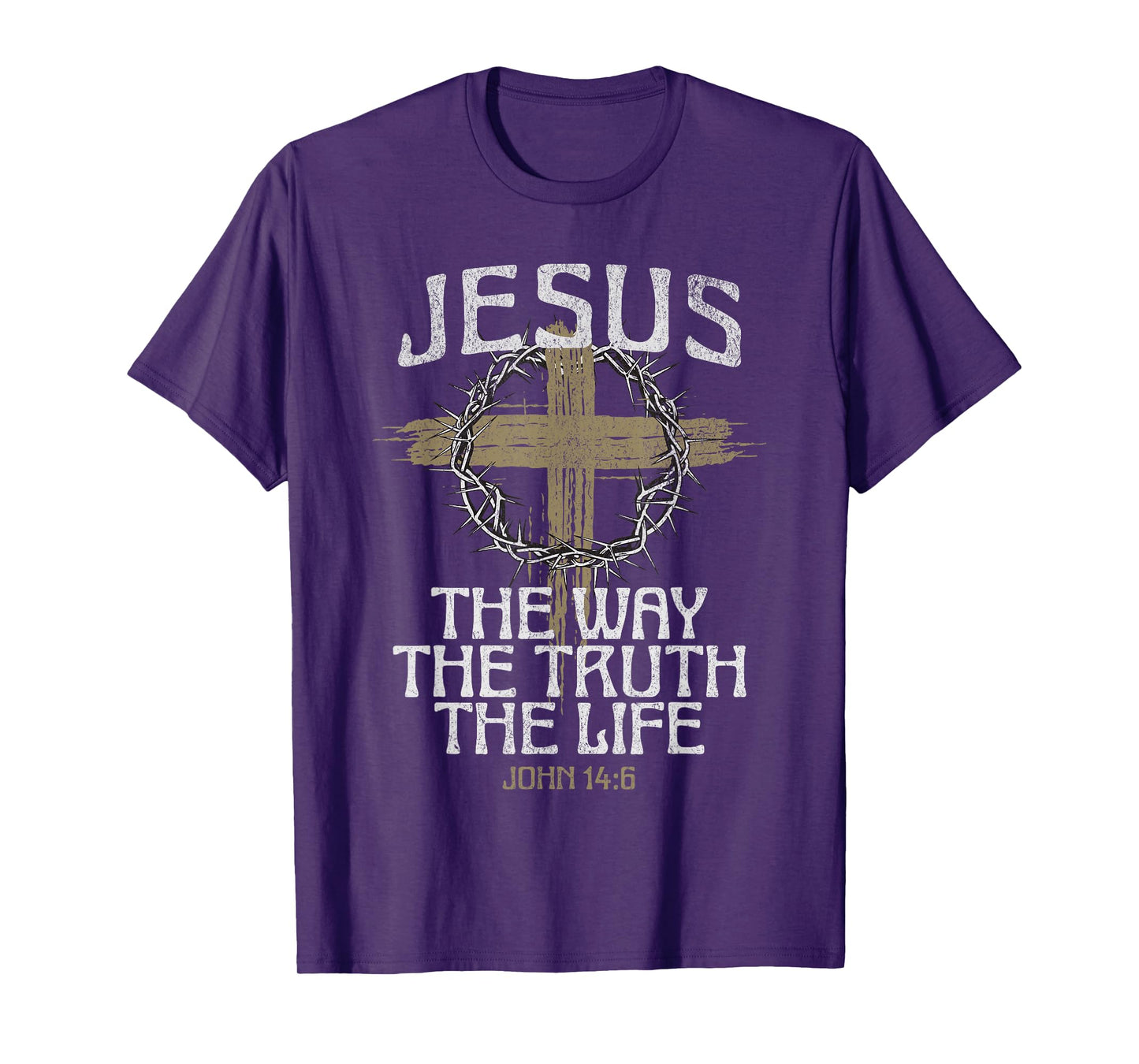 Jesus The Way The Truth The Life Bible Verse Christian Cross T-Shirt