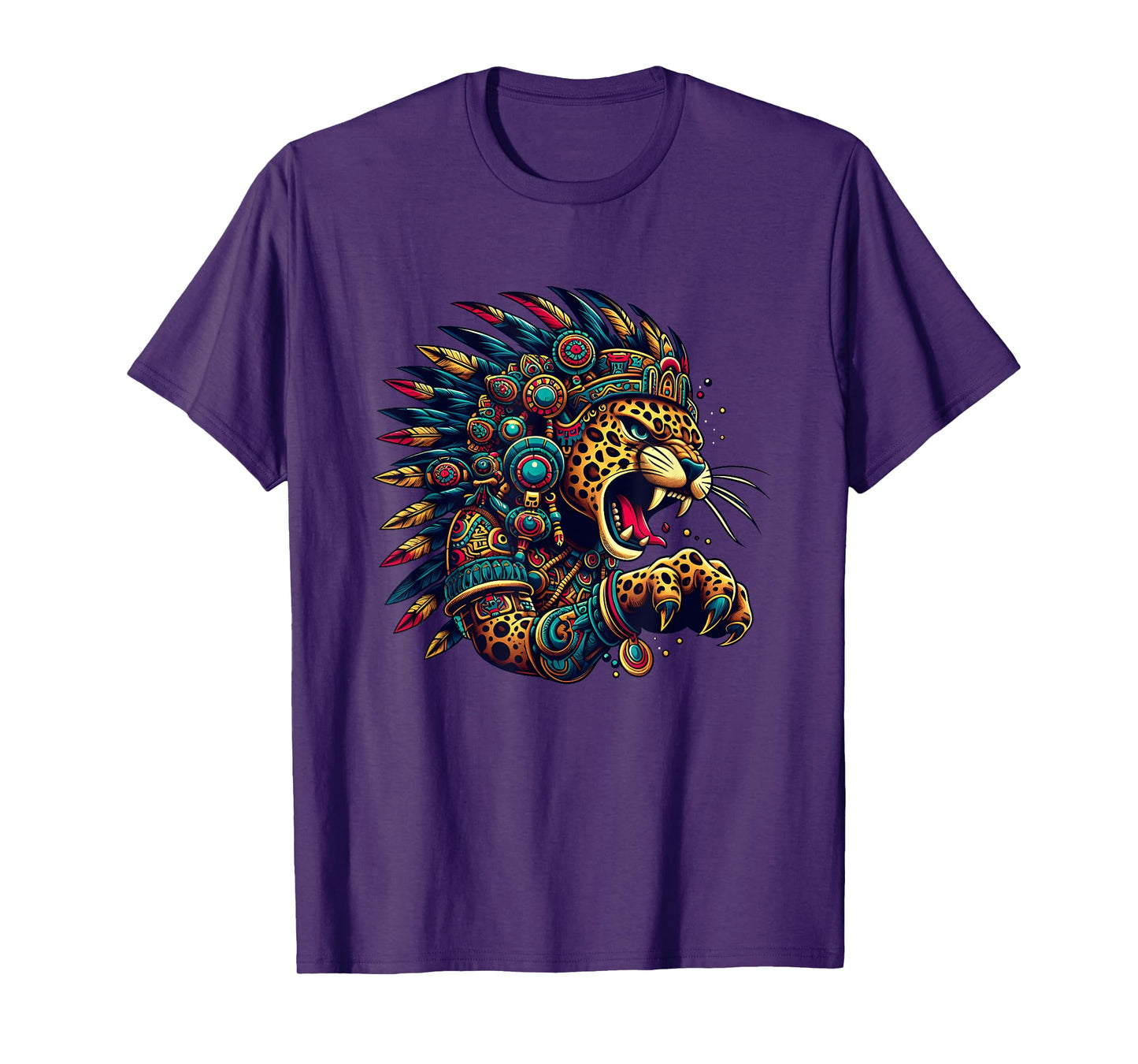 Aztec Jaguar Warrior Culture Mayan Indigenous Mythology T-Shirt