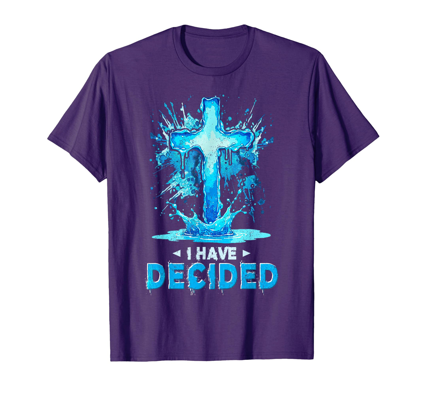 I Have Decided Christian Baptism Cross Water Faith Retro T-Shirt