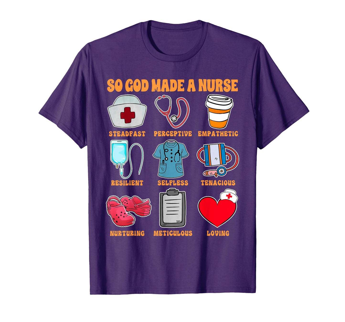 Christian RN Nurse Life Nursing ER ICU So God Made A Nurse T-Shirt