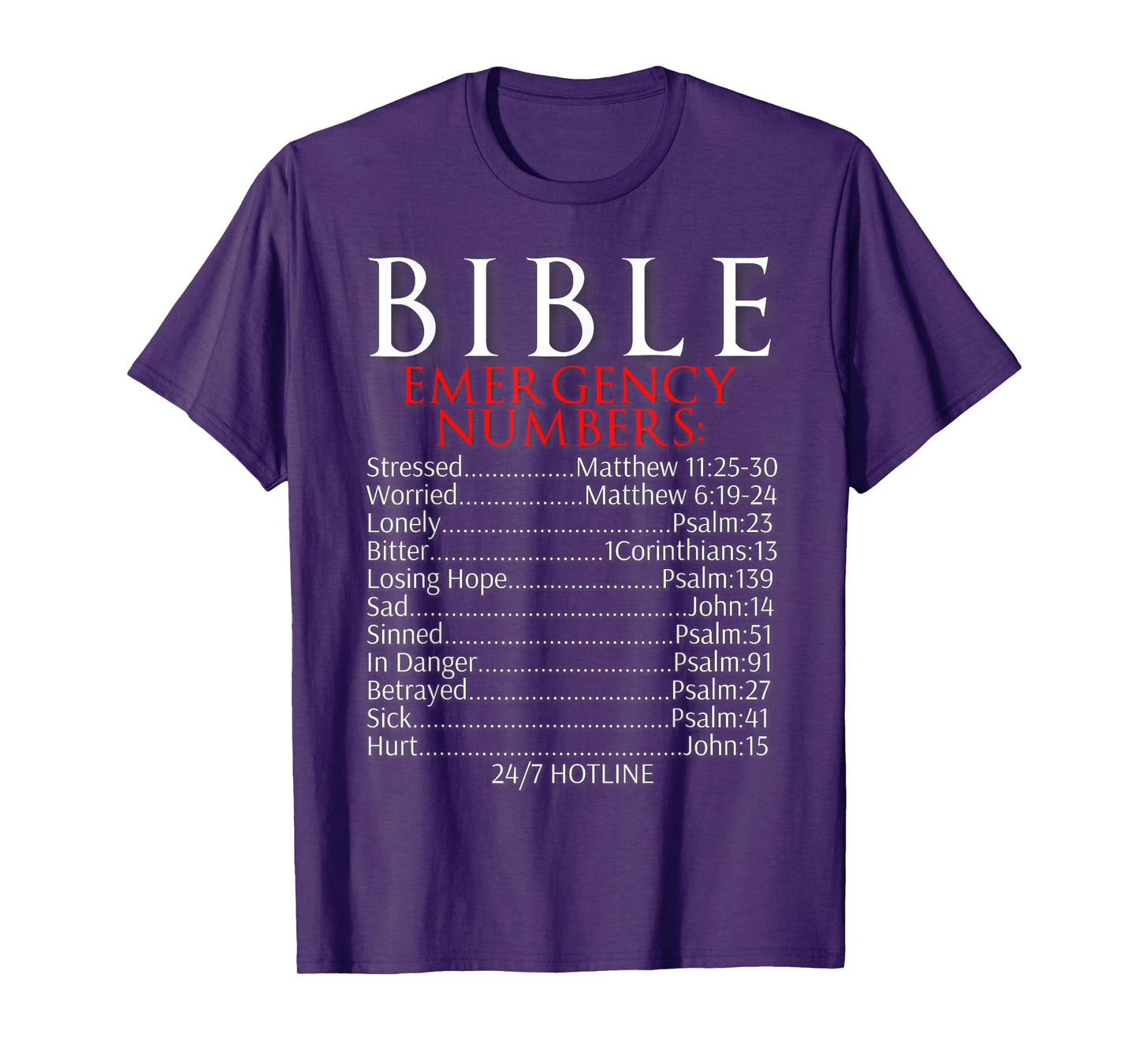Bible Emergency Numbers Shirt Bible Hotline T-Shirt