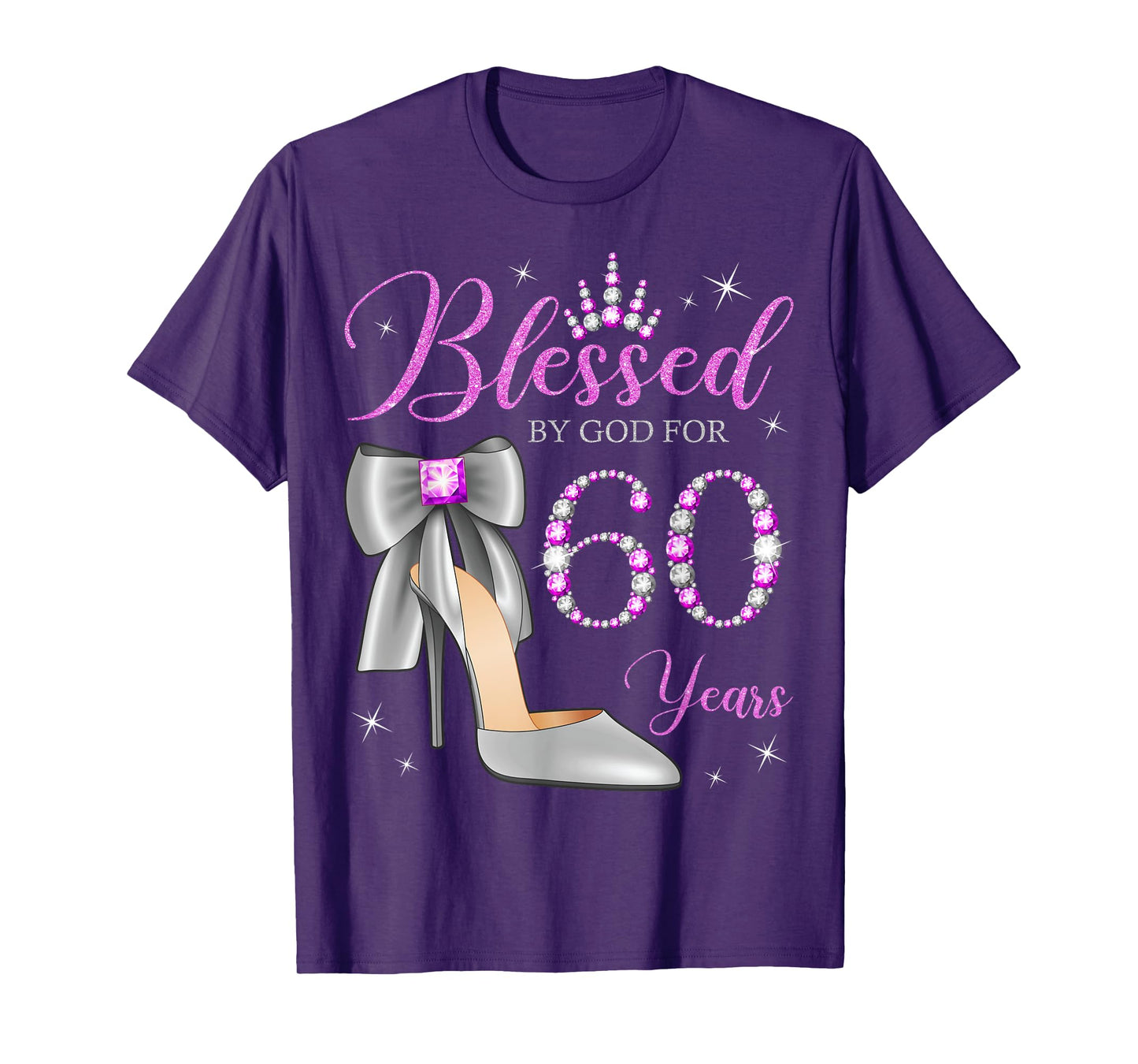 Blessed By God For 60 Years Old 60th Birthday Party Queen T-Shirt