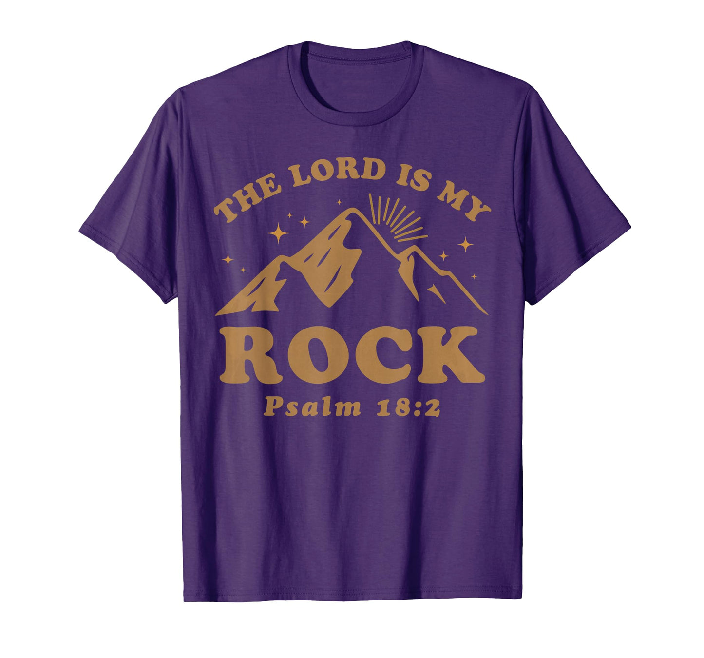 The Lord is My Rock Psalm 18 2 Bible Verse Mountain Retro T-Shirt