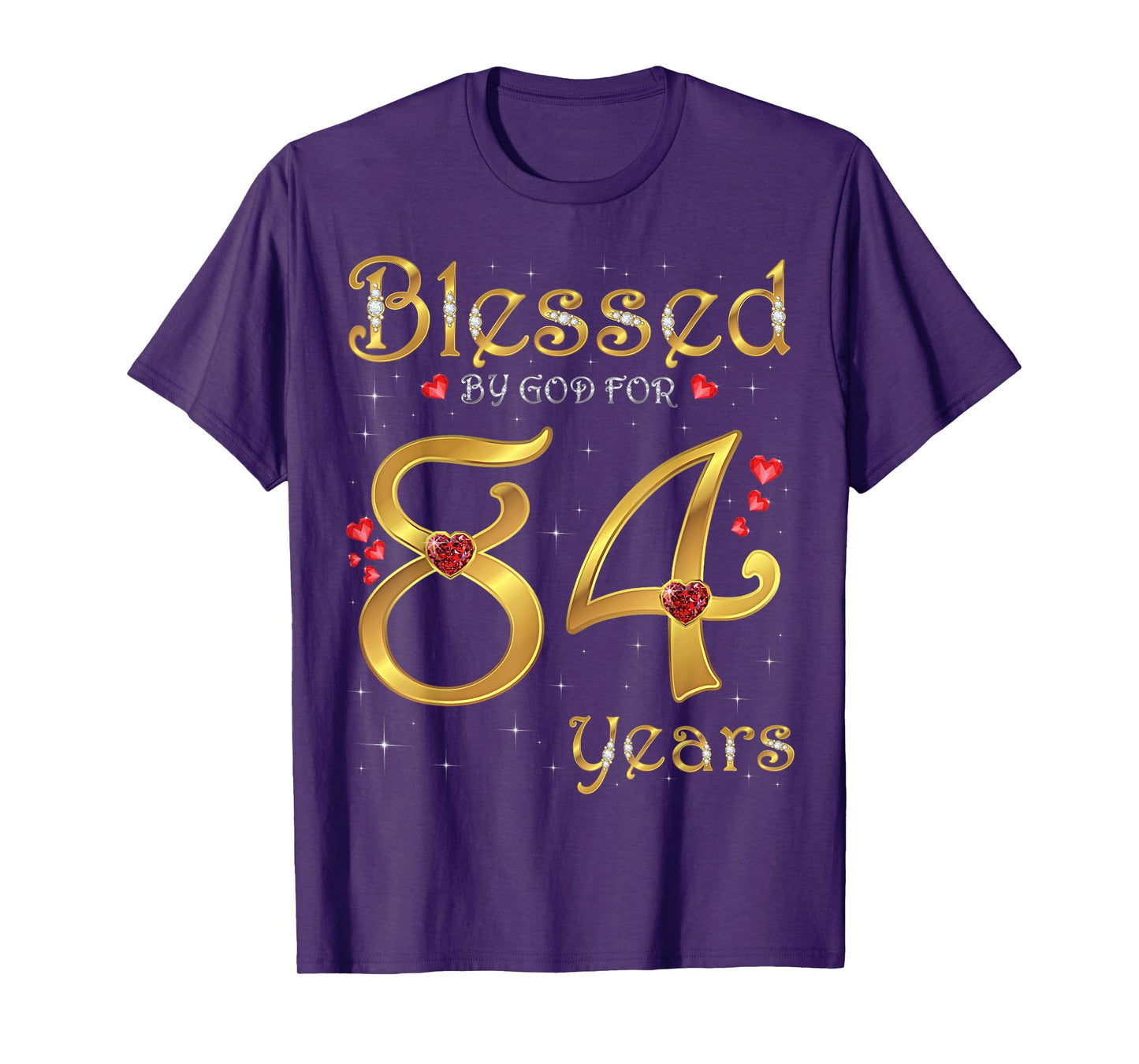 Blessed By God For 84 Years Old 84th Birthday Party Queen T-Shirt