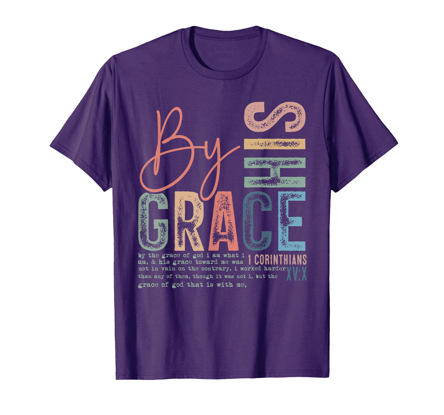 Retro by His Grace Christian - Religious Bible Verse Faith T-Shirt