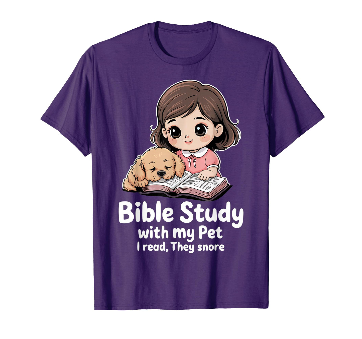 Bible Study with My Pet I Read, They Snore Christian Pets T-Shirt