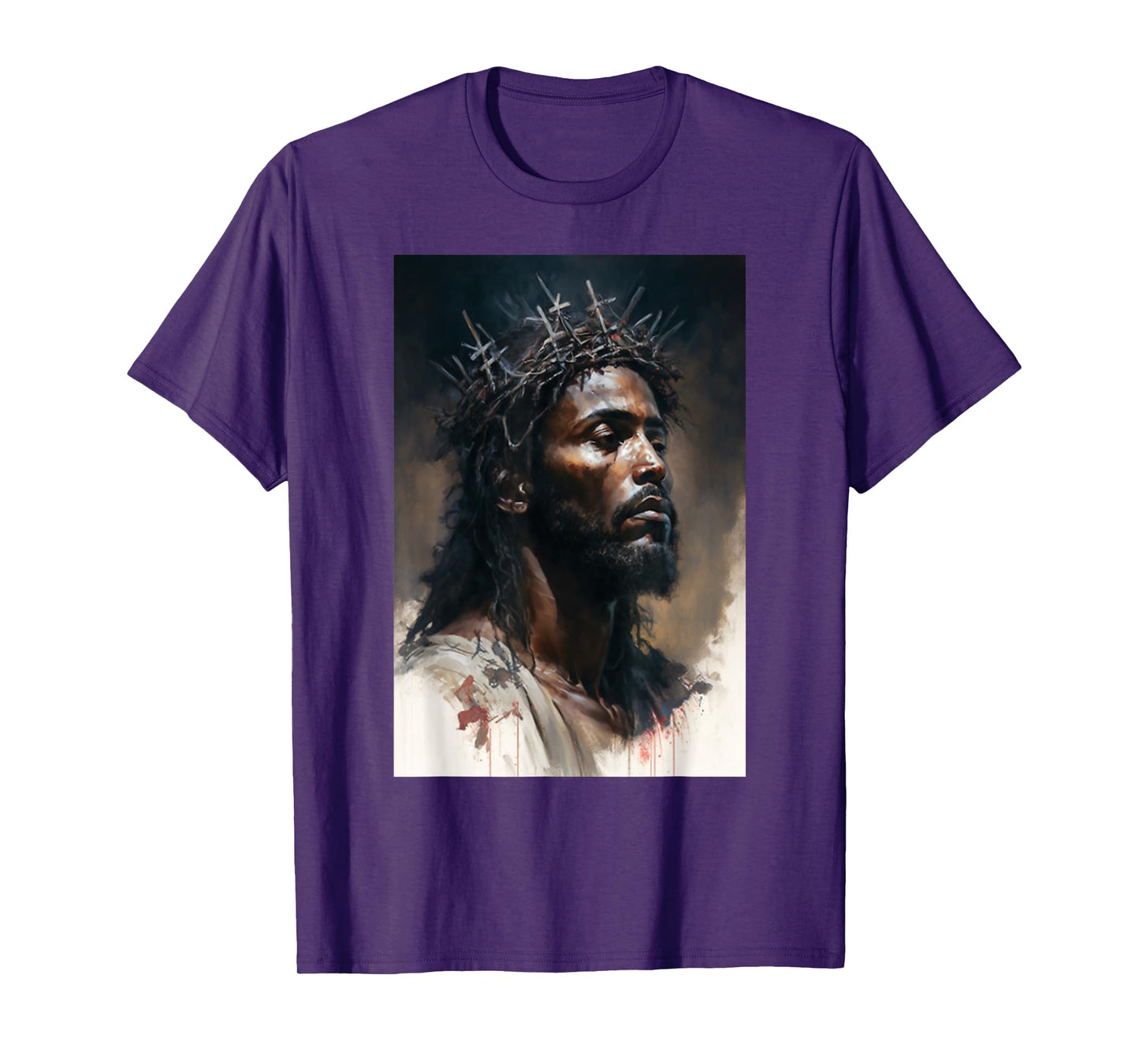 Funny Black Christ African American Jesus With Crown Art T-Shirt
