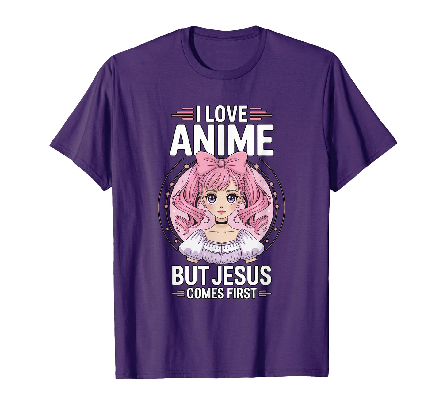 I Love Anime But Jesus Comes First Christian Kawaii T-Shirt