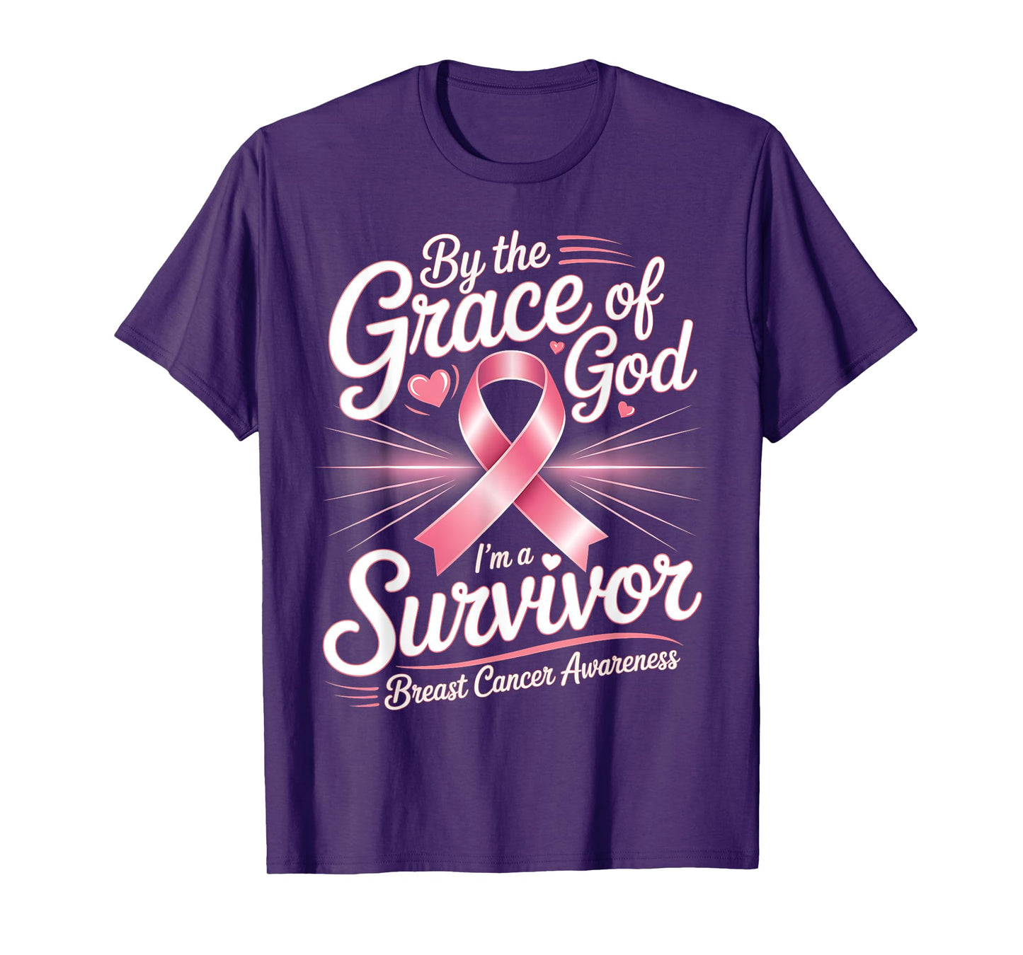 by The Grace God I'm A Survivor Breast Cancer Survivor T-Shirt