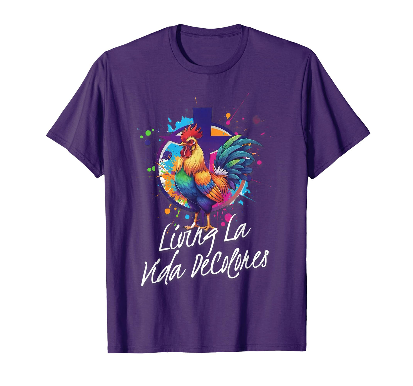 DeColores Cursillo Rainbow Rooster Catholic T-Shirt