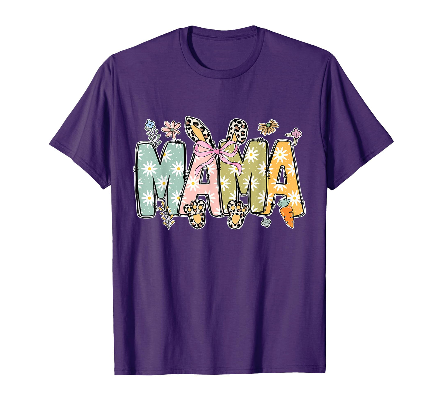 Easter Mama Bunny Coquette Bow Mama Easter Bunny Mom Women's T-Shirt