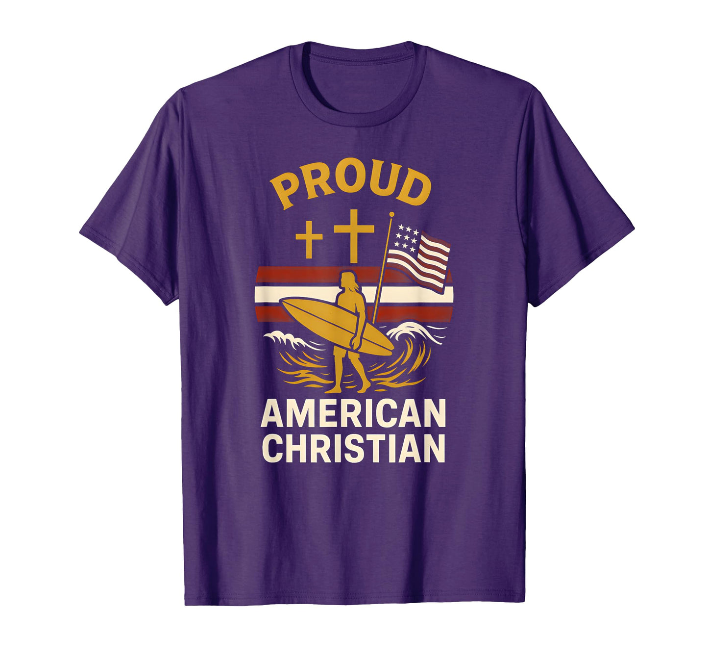Patriotic Faith Proud American Christian Vintage Mens Faith T-Shirt