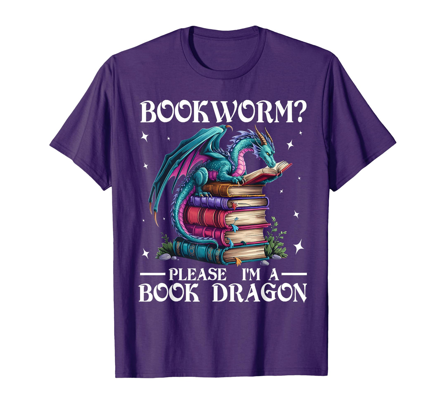 Bookworm Please I'm A Book Dragon Funny Blue Dragon T-Shirt