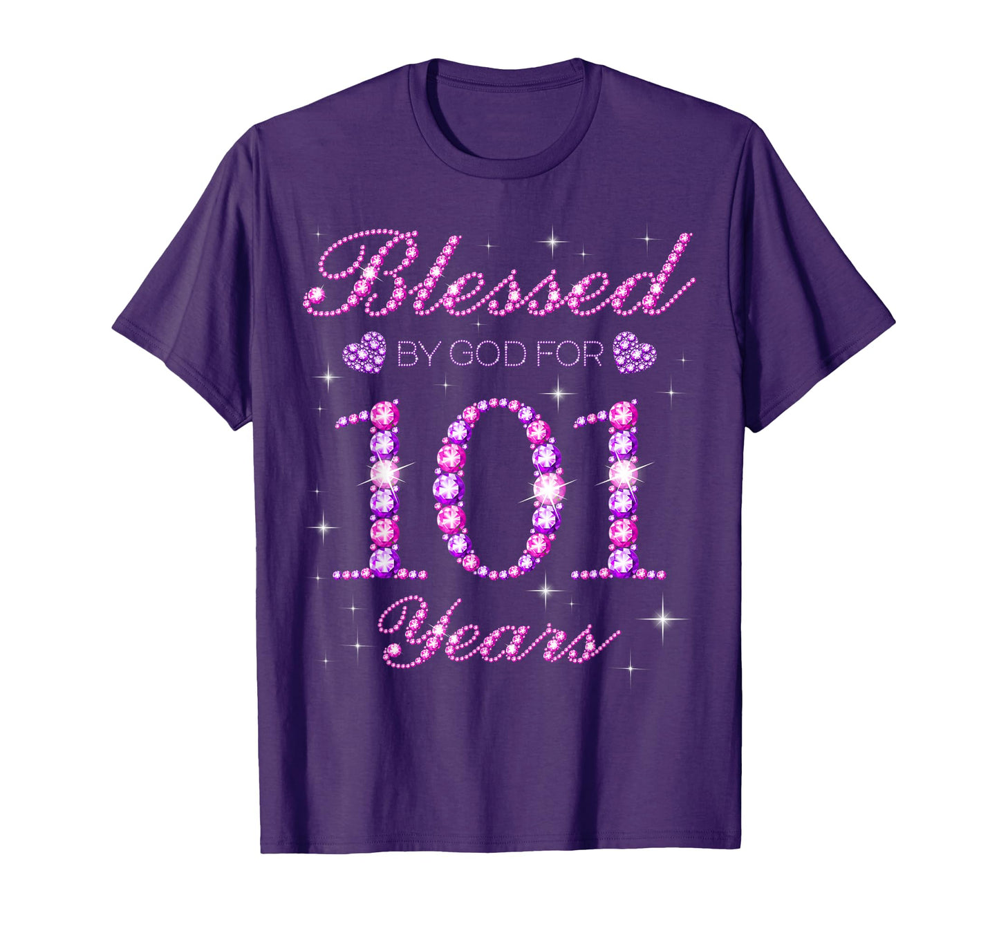 Blessed by God for 101 Years Old 101st Birthday Party T-Shirt