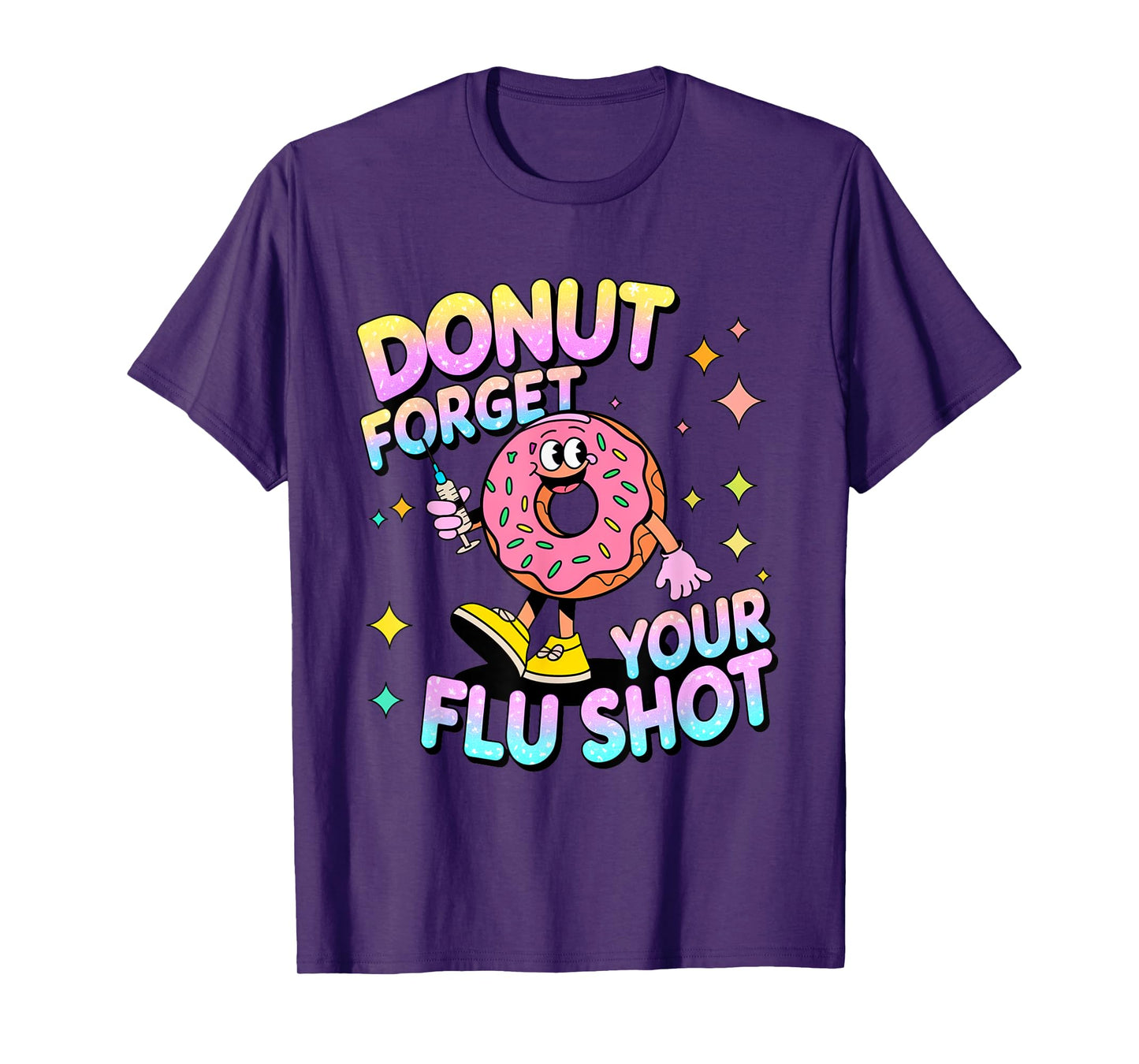 flu shot nurse medical funny nursing flu cold season donut T-Shirt