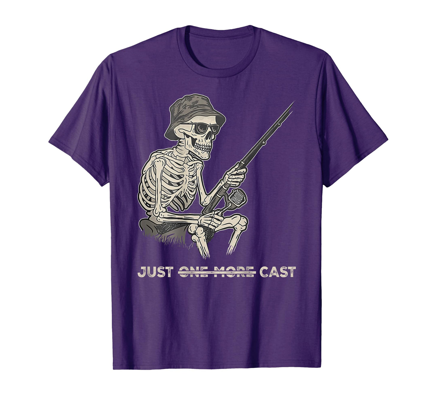 Just One More Cast - Fisherman Skeleton Fishing Lover (BACK) T-Shirt