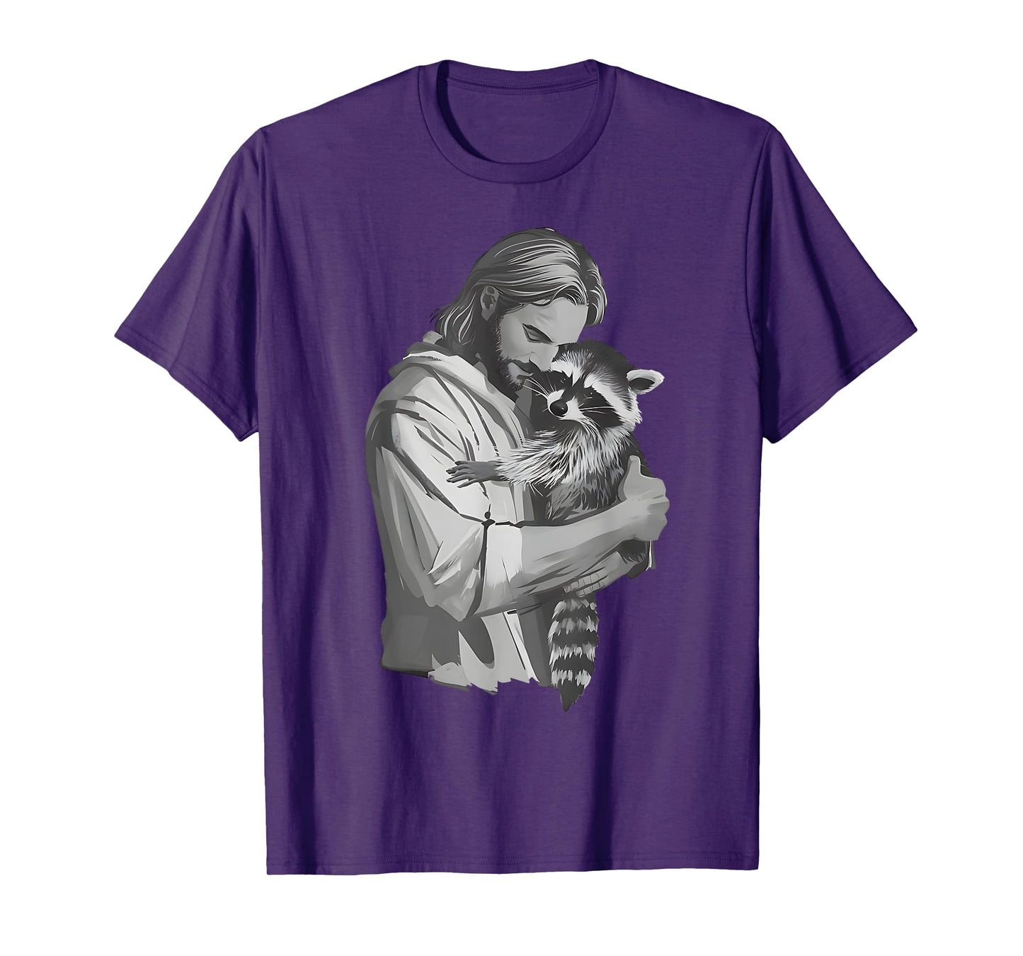 Racoon Lover Trash Panda Christian Jesus Holding A Raccoon T-Shirt