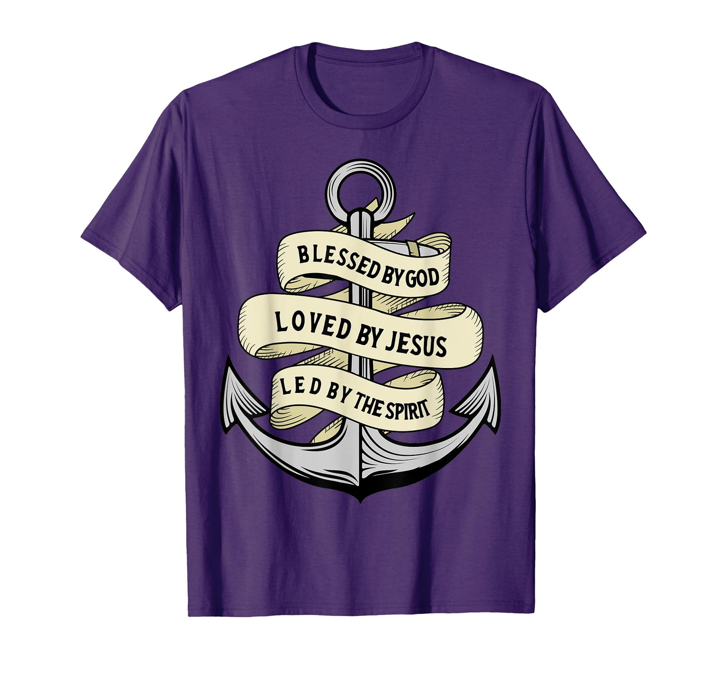 Blessed By God - Loved By Jesus, Anchor Christian T-Shirt