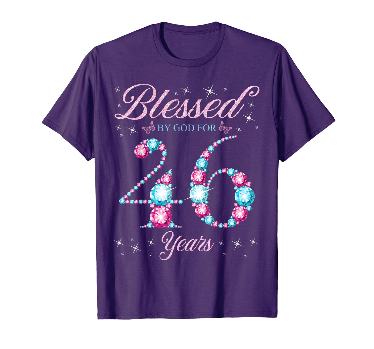 Blessed By God For 46 Years Old 46th Birthday Woman Queen T-Shirt