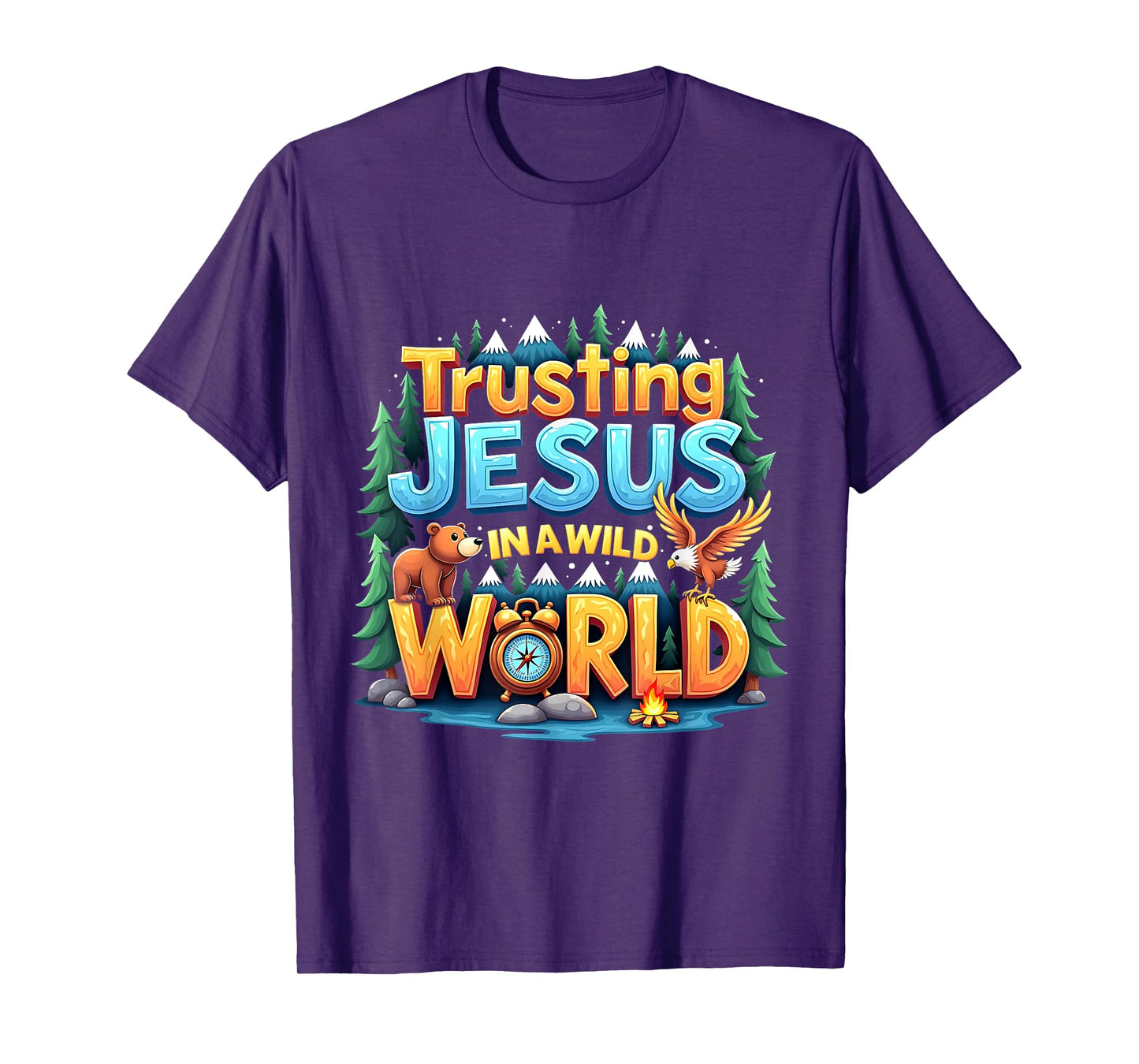 Trusting Jesus Camp Christian Summer True North VBS 2025 T-Shirt