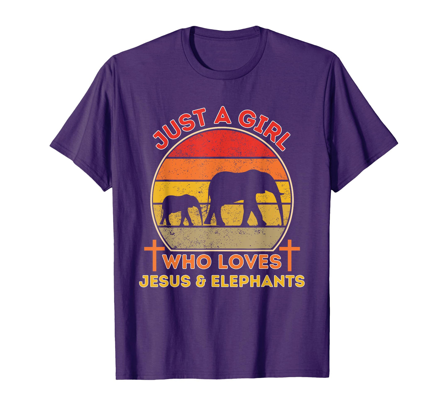 Just A Girl Who Loves Jesus And Elephants - Retro Christian T-Shirt
