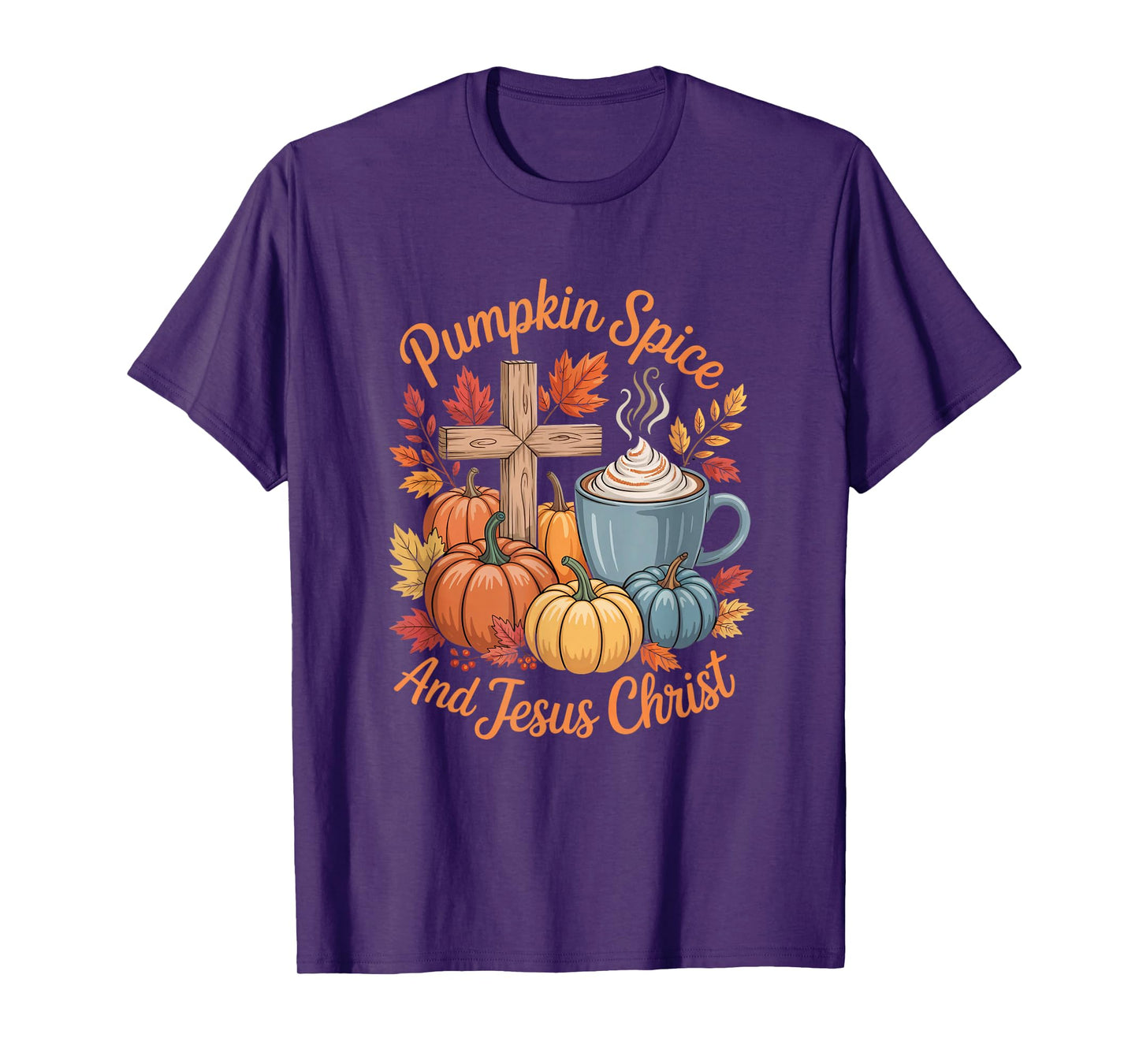 Pumpkin Spice and Jesus Christ Funny Fall Christian T-Shirt