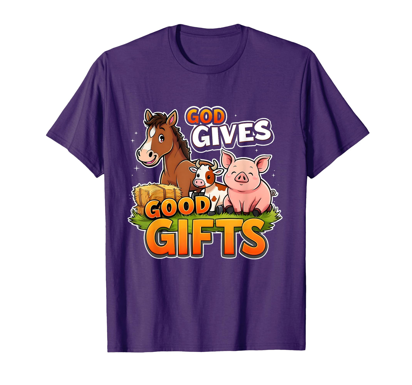 God Gives Good Gifts Farm Bible Verse Yee Haw VBS 2025 T-Shirt