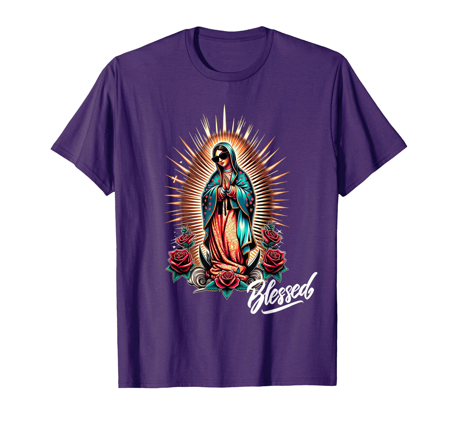 Chicano Latino Mexican Mary Guadalupe Blessed Religious T-Shirt