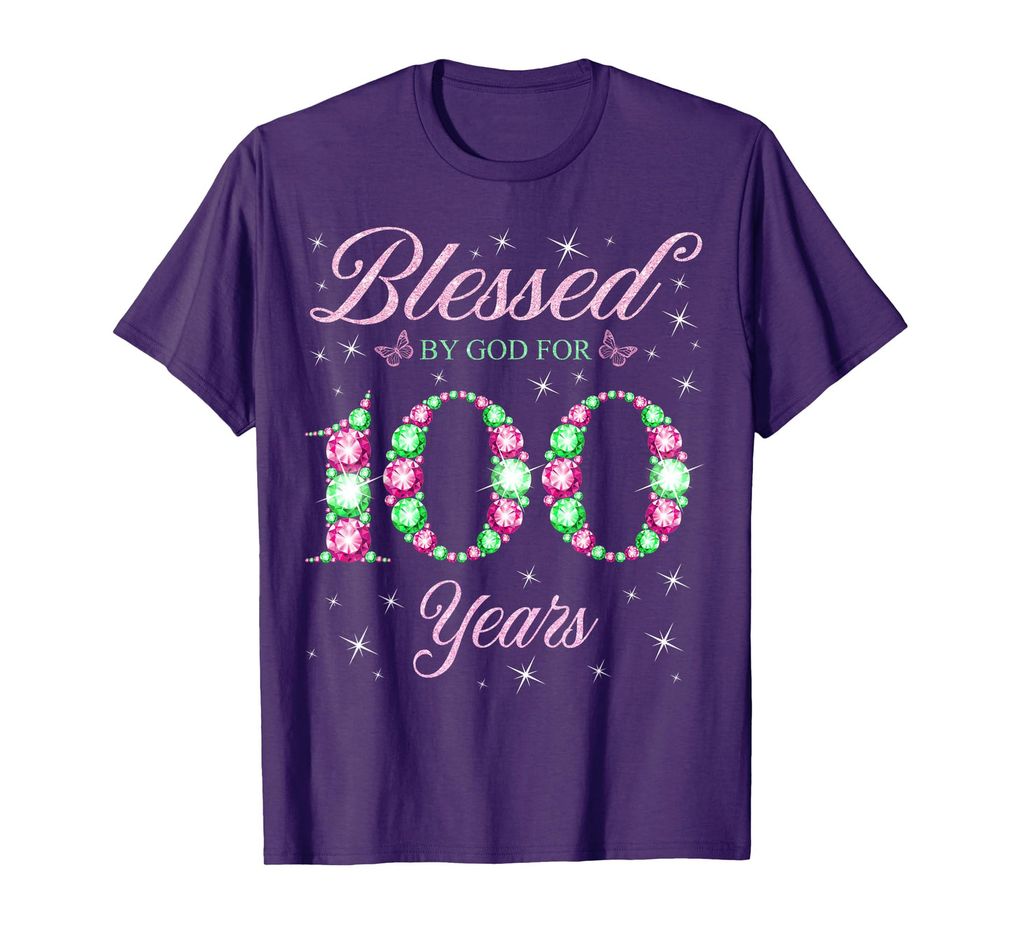 Blessed By God For 100 Years Old 100th Birthday Party T-Shirt