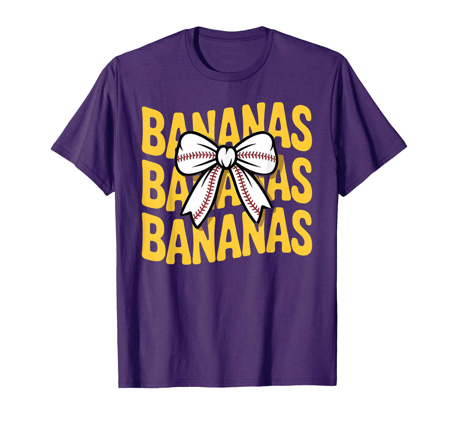Retro Bananas Last Name Coquette Bow Women Girls kids T-Shirt