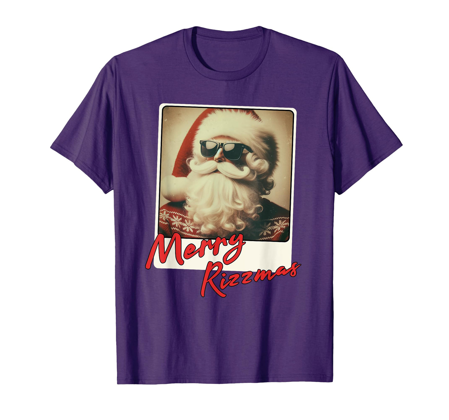 Merry Rizzmas Teens Kids Boys Vintage Christmas Santa Claus T-Shirt