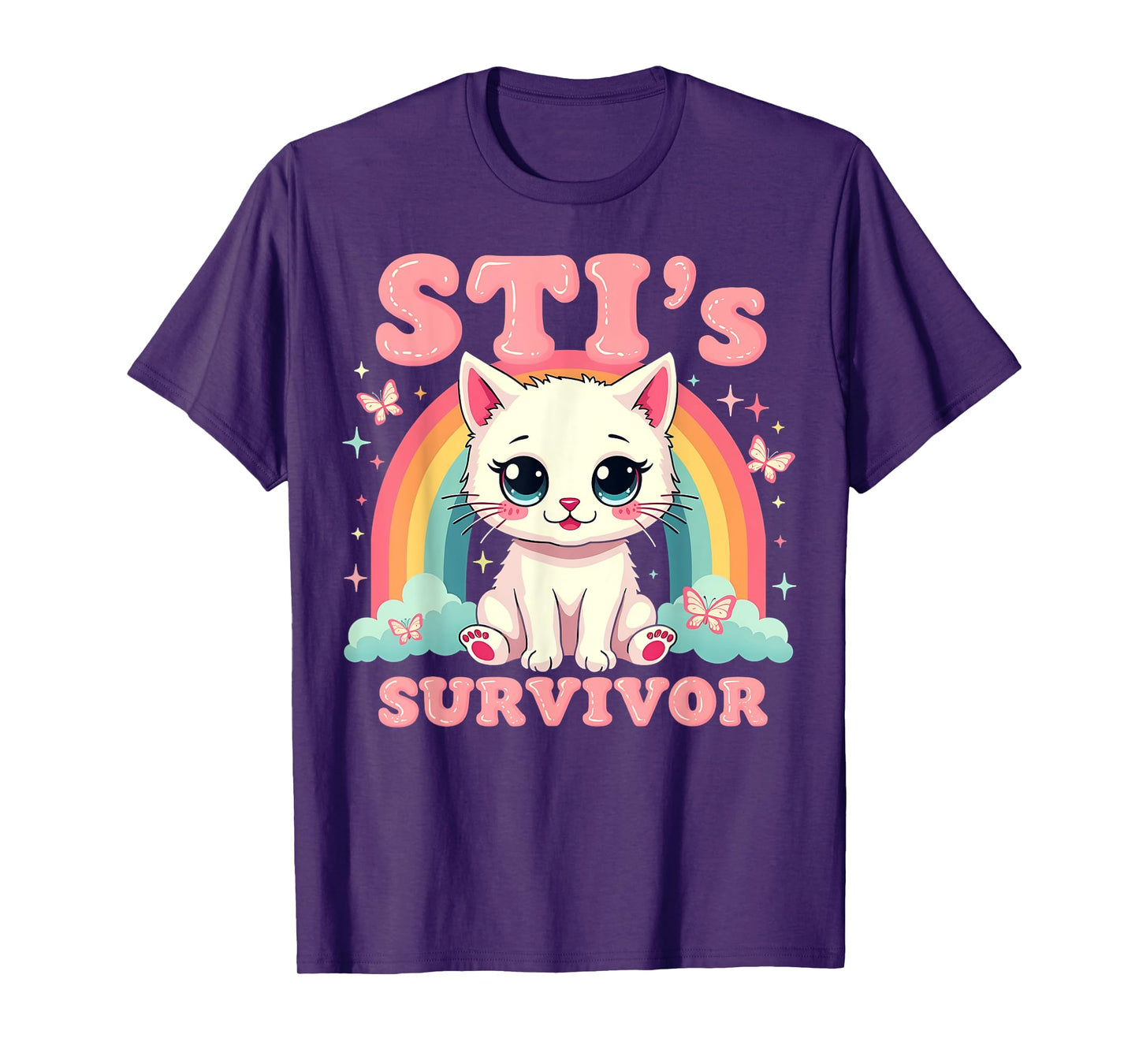 Chlamydia Survivor Cat Funny Adult Humor Inappropriate T-Shirt