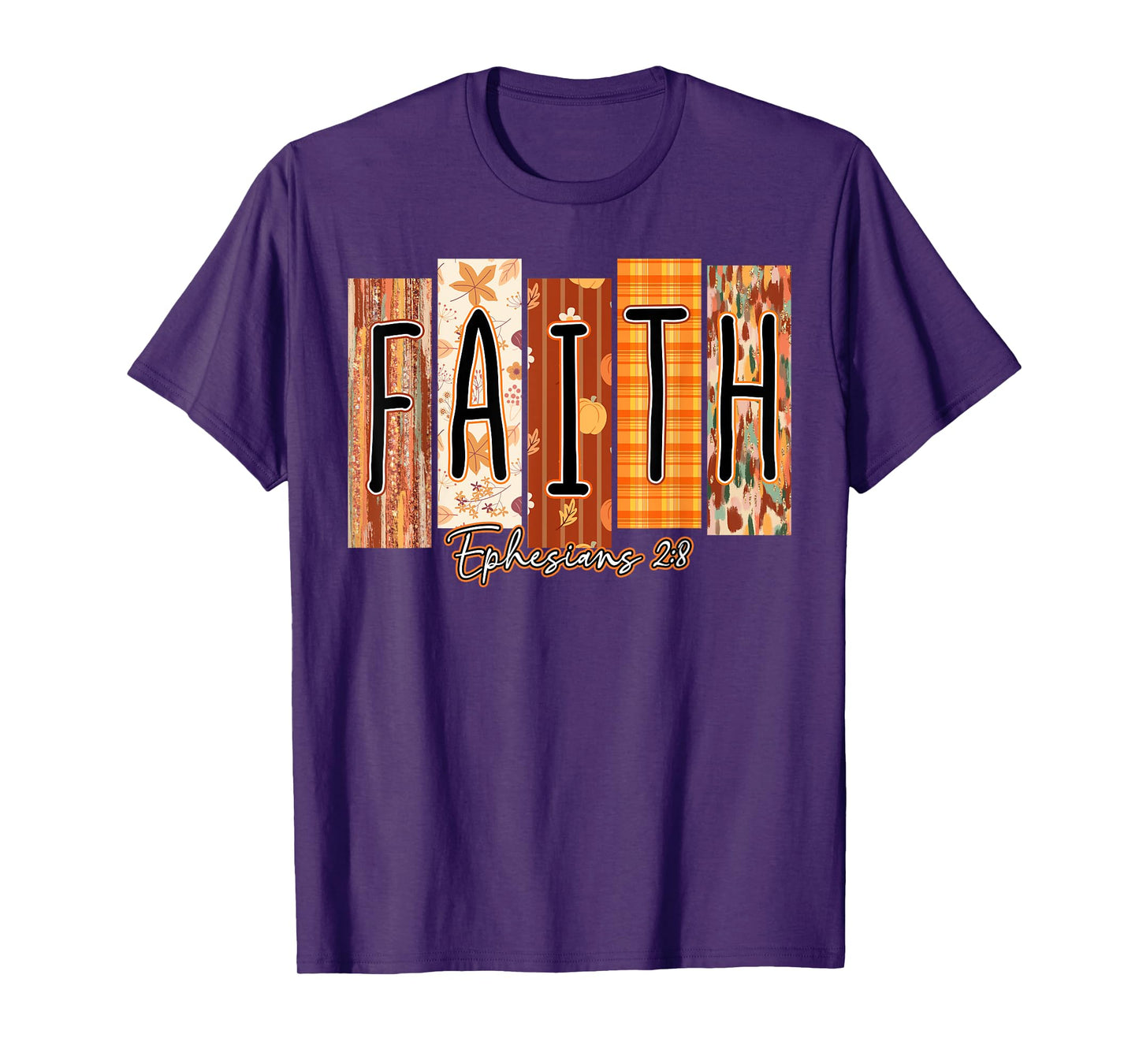 Faith Ephesians 2:8 Bible Verse Fall Christian Pumpkin T-Shirt