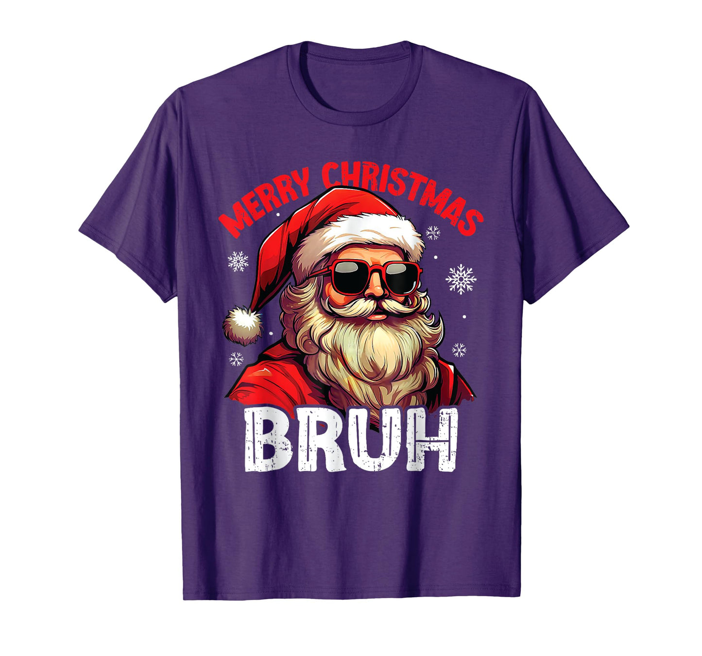 Merry Christmas Bruh Funny Santa Claus Retro Men Women Kids T-Shirt